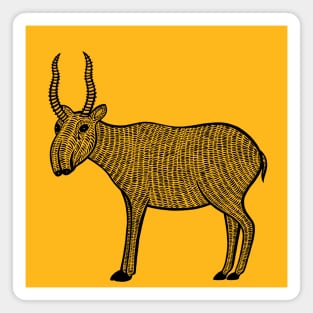 Saiga Antelope - endangered animal drawing Magnet